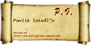 Pavlik István névjegykártya
