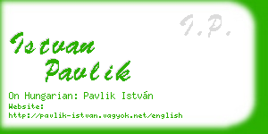 istvan pavlik business card